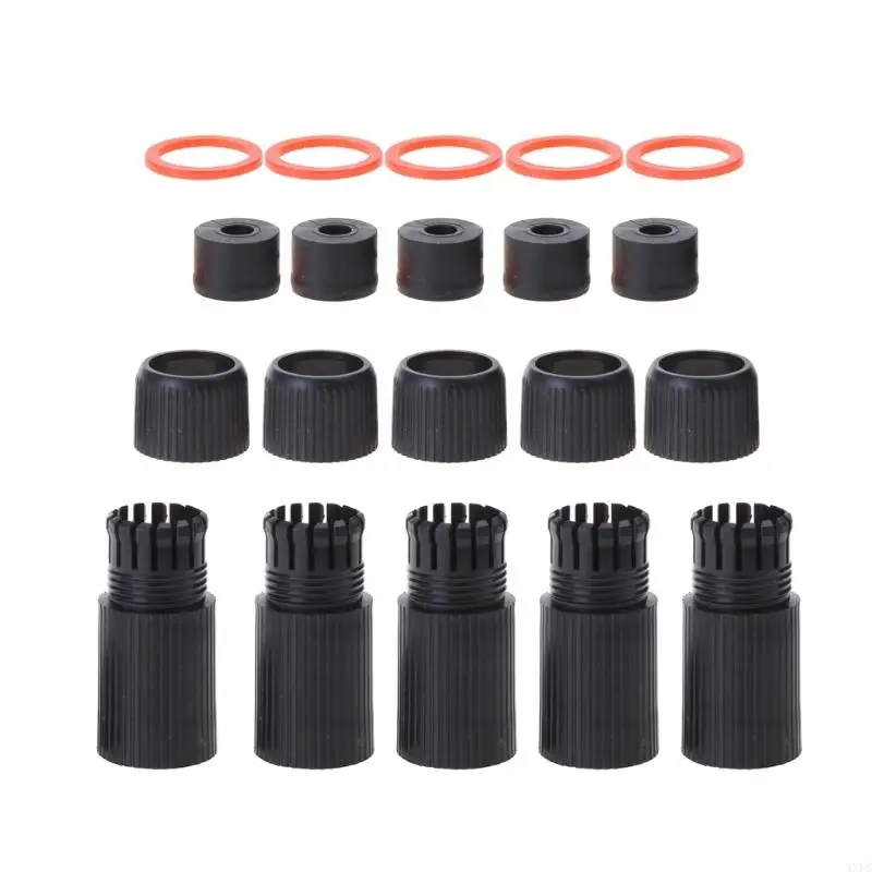 5 pçs branco preto rj45 conector à prova dwaterproof água tampa protetora capa para rede ao ar livre para câmera ip poe cabo trança câmera ip