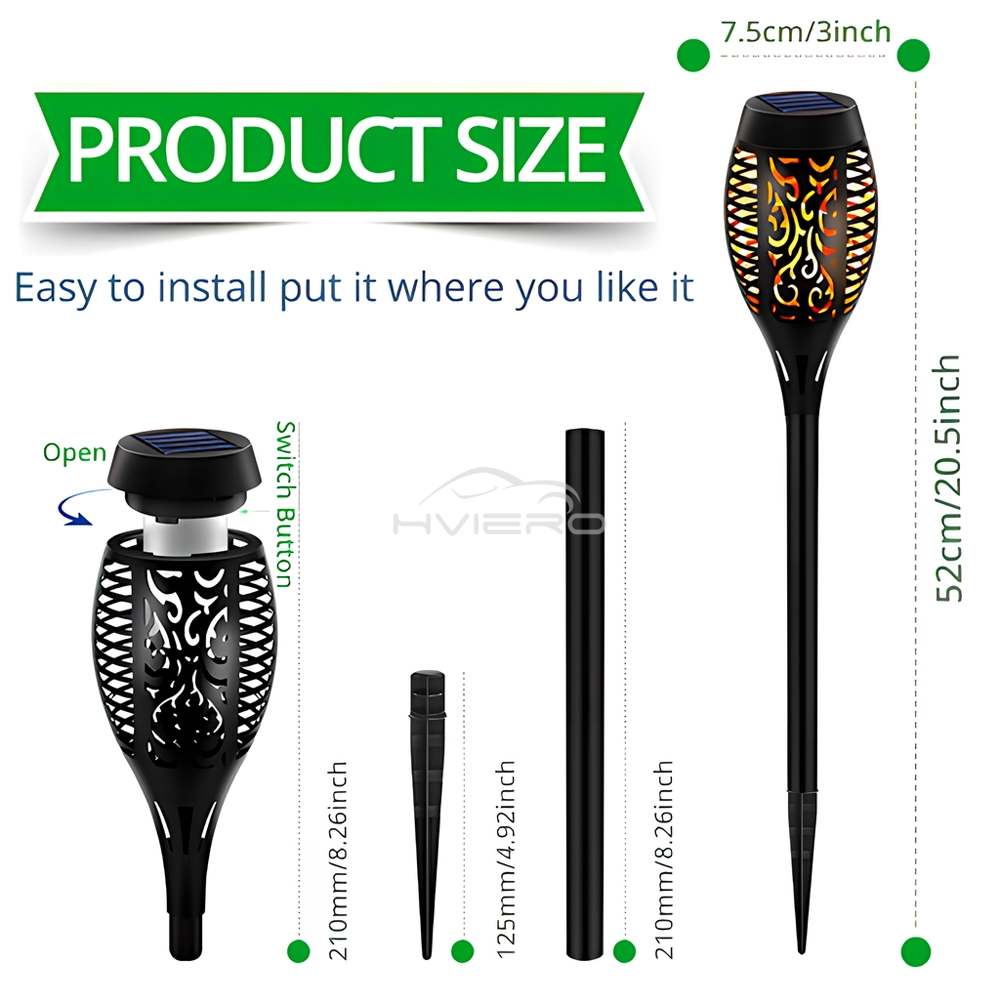 1/2/4/8Pcs Solar Flame Lights 12LED Bulbs Flickering Waterproof Garden Decoration Outdoor Lawn Path Yard Patio Night Floor Lamps