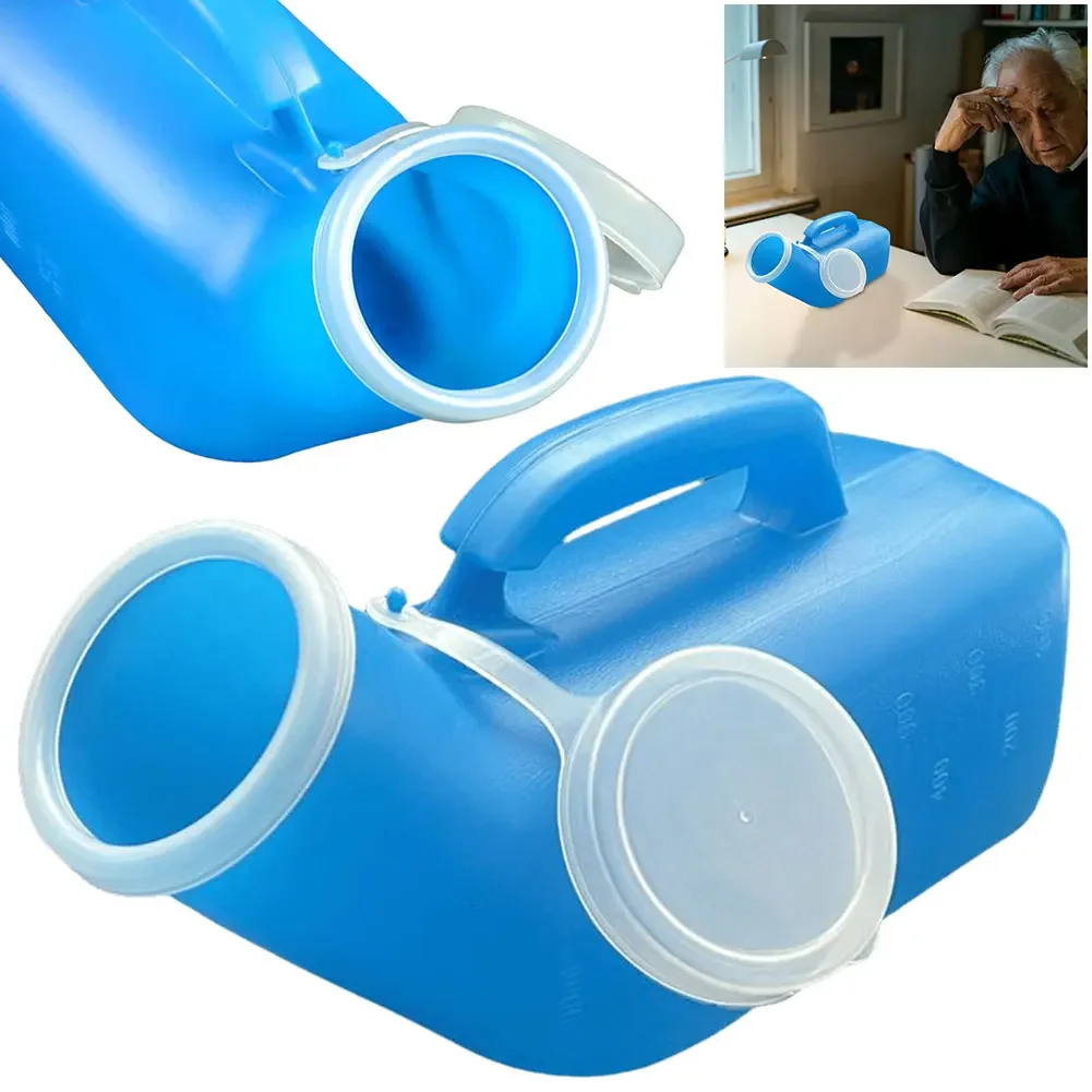 男性用ポータブル小便器,ふた付きプラスチック小便器,こぼれ防止のおしっこボトル,高齢者および車用,1200ml