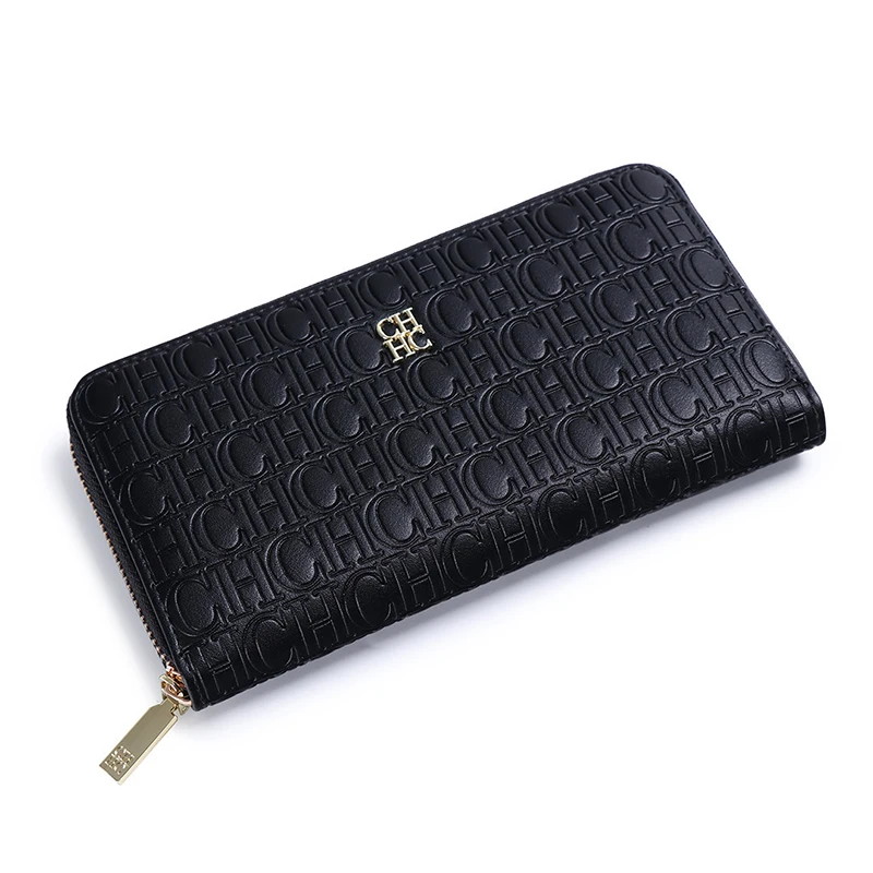 CH คุณภาพสูงกระเป๋าถือหรูกระเป๋าสตางค์พับ Monogrammed Design คลาสสิก Retro Design กระเป๋าใส่เหรียญแฟชั่น