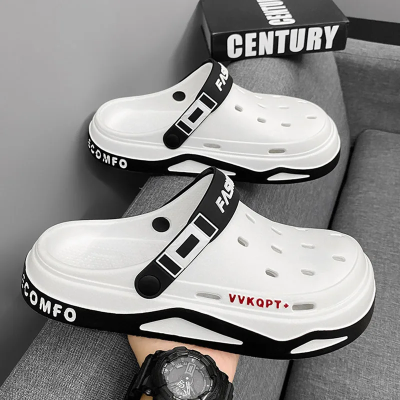 Nouvelle mode sandales hommes EVA décontracté confortable trou chaussures de jardin en plein air hommes sandales de plage intérieur maison unisexe pantoufles