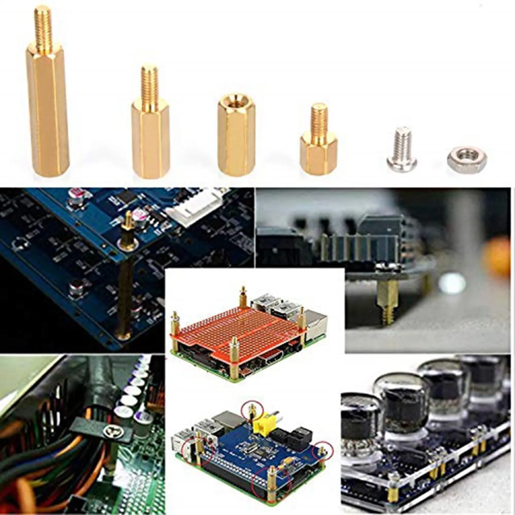 เครื่องมือติดตั้ง120ชิ้นสำหรับ Raspberry Pi 4รุ่น B/3B +/3B ชุด M2.5แกนทองเหลืองหกเหลี่ยม/น็อต + ชุดอุปกรณ์สกรู
