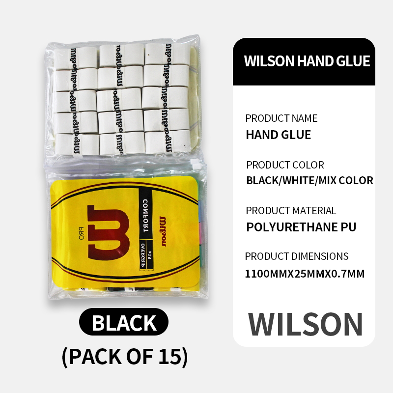 15 шт., клей для рук Wilson, лента для теннисной ракетки, противоскользящая повязка на повязку из искусственной кожи, ручка для ракетки для бадминтона, поглощающая повязка