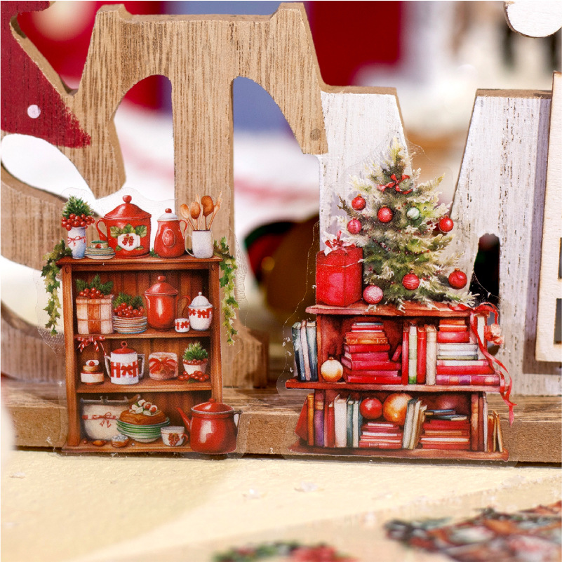 Mr. Paper, 6 Sheets/pack, Christmas Tree Christmas Theme Series Stickers, Decorative Party Gift Scrapbook Phone Case Stickers