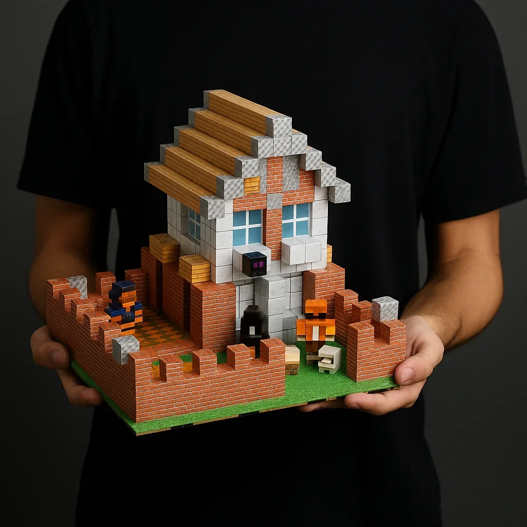 บล็อกอาคารแม่เหล็ก Mine World แม่เหล็ก Cube ชุดสําหรับเด็กผู้หญิงเด็กอายุ 3 + DIY พิกเซลสไตล์เด็ก STEM Baseplates ของเล่น