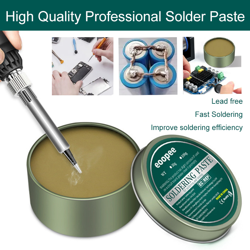 Flusso di saldatura 15g-100g Flusso di saldatura senza piombo Pasta saldante di stagno Flusso di saldatura per elettronica SMD PCB LED Riparazione di saldatura