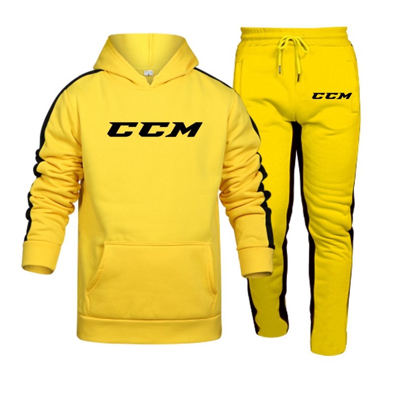 CCM-Conjunto de 2 piezas para hombre, Sudadera con capucha y pantalones de chándal de lana, ropa deportiva a la moda, 2023