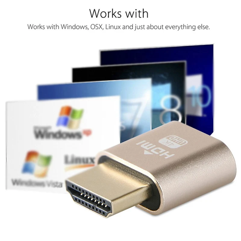 HDMI-kompatibel Dummy Stecker Virtuelle Display Headless Ghost Display Emulator 4K DDC EDID Dummy Emulator Adapter Für Bitcoin bergbau