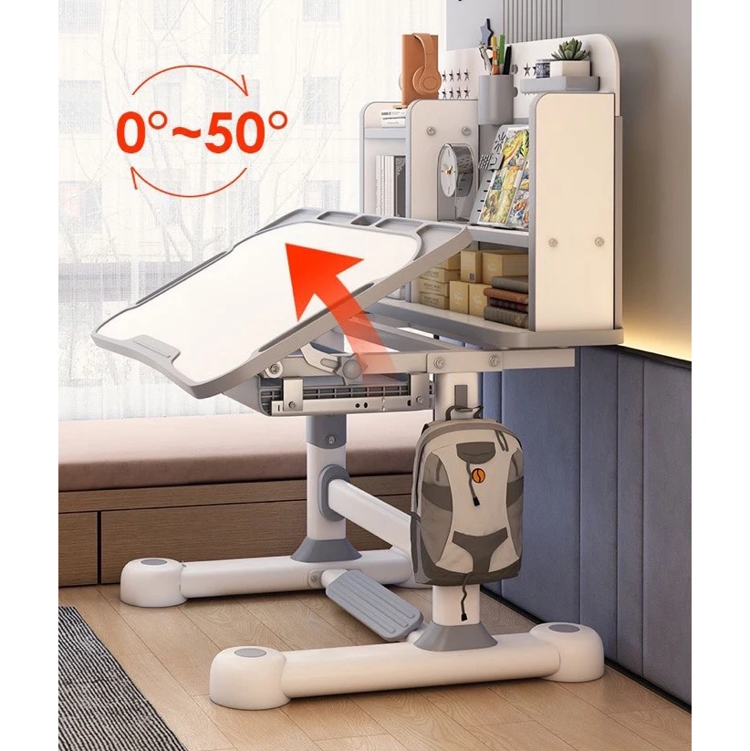Set scrivania e sedia per studenti domestici, tavolo da studio ergonomico per scrittura per bambini regolabile in altezza