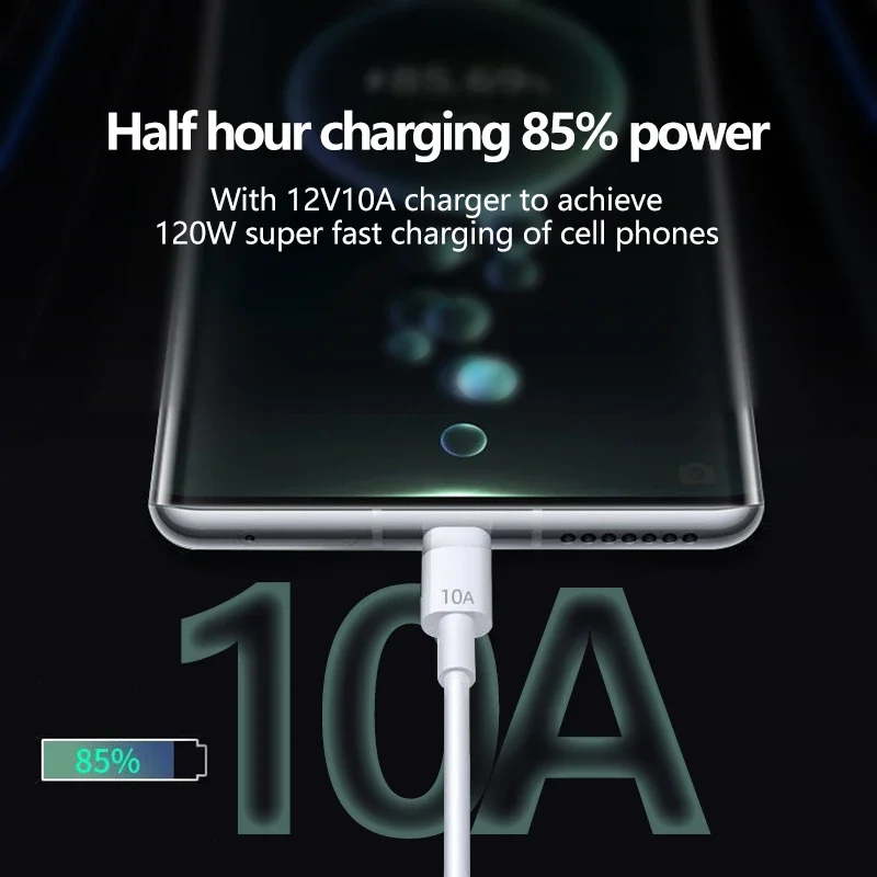 120 Вт, 10 А, USB-кабель типа C, сверхбыстрая линия зарядки для Xiaomi Samsung Huawei Honor, кабели USB C для быстрой зарядки, шнур для передачи данных