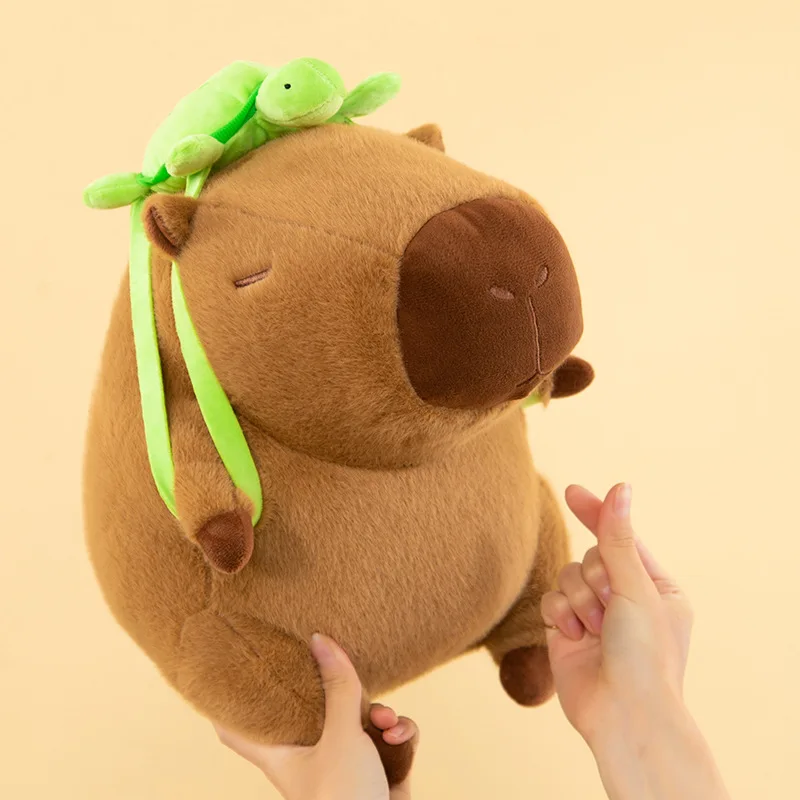Super น่ารัก Capybara พร้อมกระเป๋าเป้สะพายหลังเต่า Capibara ตุ๊กตา Plush ยักษ์ Kawaii ตุ๊กตาสัตว์ตุ๊กตาเด็กเด็กของขวัญวันเกิดของเล่น