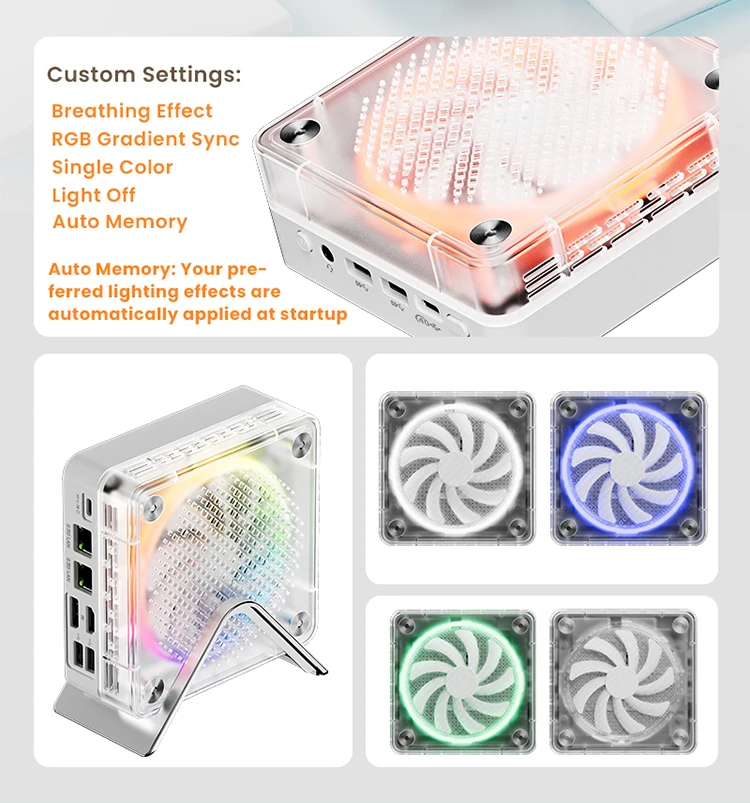 Gaming Mini PC Win 11 Pro AMD Ryzen7 7840HS Mini Computer 16/32GB DDR5 512GB/1TB PCIe M.2 SSD WiFi 6 BT5.2 Small DesktopComputer