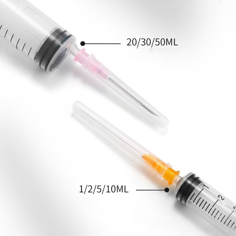 Jeringa desechable de plástico de 1/2/5ml dedicada al laboratorio con aguja solución de medición de recarga empaquetada individualmente para mascotas