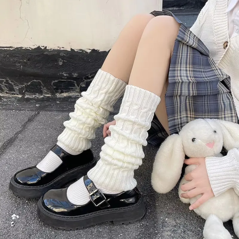 Dames Pluizige Pom Pom Sok Beenwarmers Gebreid Wit Zwart Verdikte Thermische Winterlaars Manchetten Gezellig Zacht Wollen