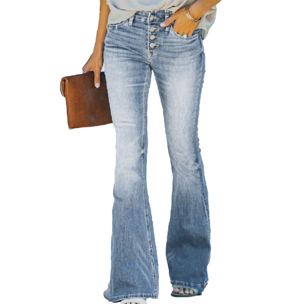 Pantalones vaqueros de mezclilla para mujer, cintura alta, dobladillo acampanado, pantalones vaqueros para mujer con Color degradado a juego, pantalones acampanados, pantalones vaqueros ajustados
