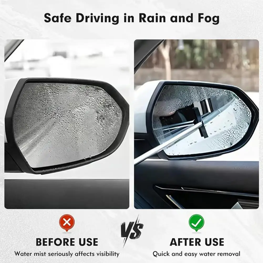 Portable Rainy Glass Window Cleaning Tool Wiper Extendable Handle Car Side Mirror Squeegee Telescopic Rearview Mirror Squeegee
