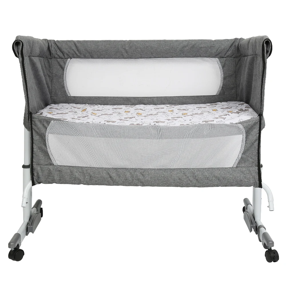 Cama de bebê 3 em 1, berço com mosquiteiro, cama de viagem com colchão, ajustável, com cesta de armazenamento, ninho móvel para bebê