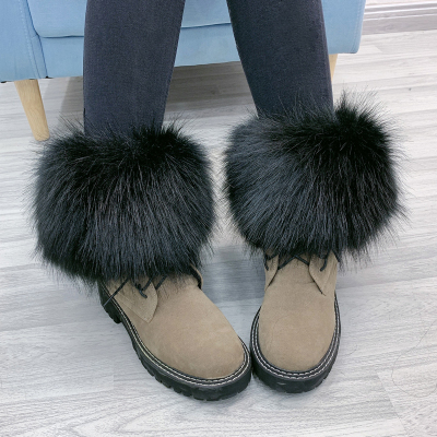 Ankle Warmer Boots Decor Brace Sleeve Knee Protector For Running Biking Joint Pain Relief ACL Arthritis  Injury Faux Fur Warm