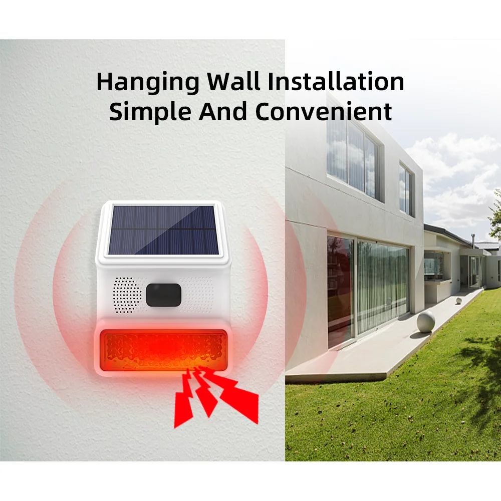 TAIBOAN 433MHZ ไร้สายพลังงานแสงอาทิตย์ SIren เสียงแฟลชนาฬิกาปลุกกลางแจ้ง Horn สําหรับ WiFi GSM Home Security ALARM System