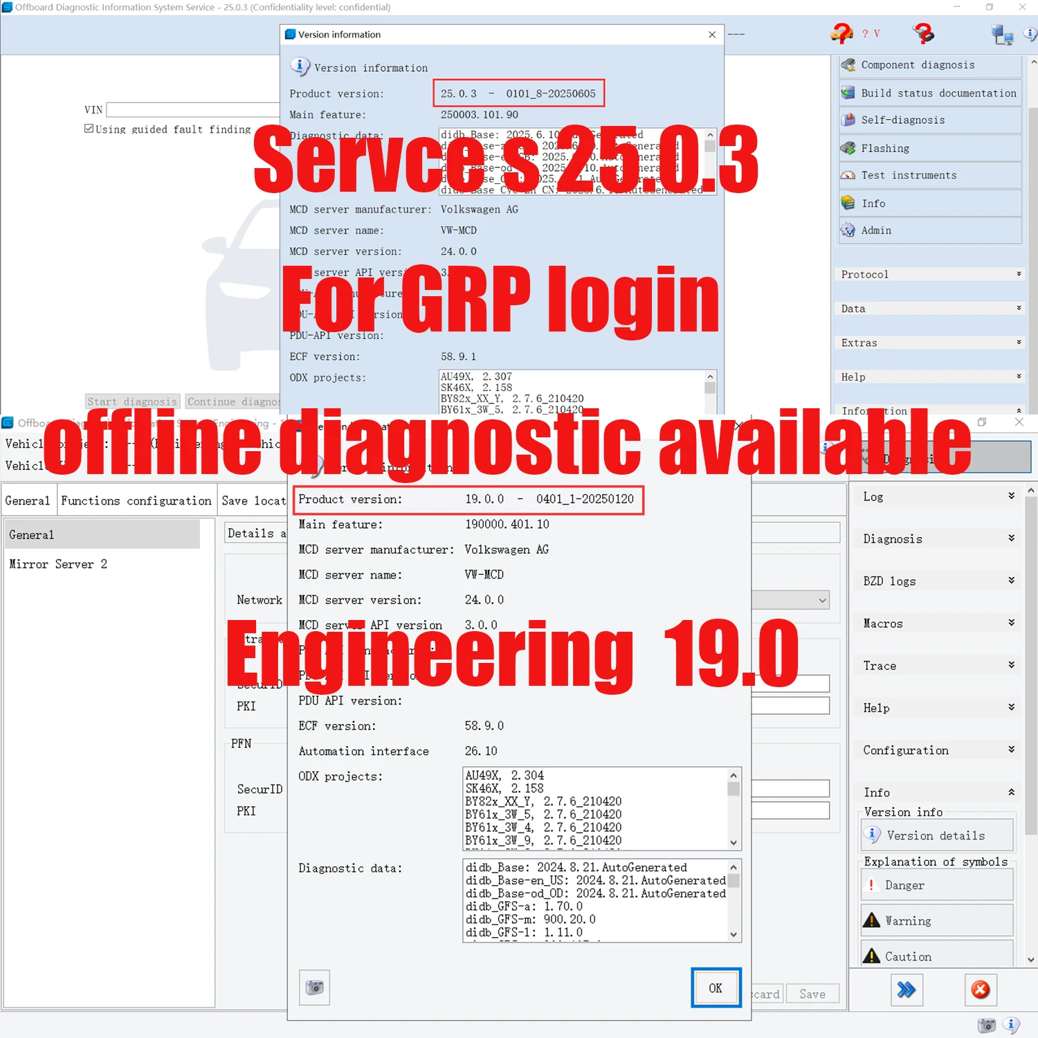 Удаленная загрузка. Установка программного обеспечения для новой Odis Service S 25.0.3 Odis E Engineering 19.0.0. Поддержка логистики GRP 6154A WIN10.