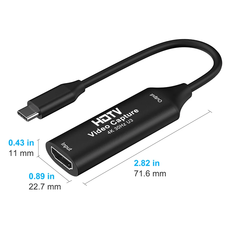 Type C USB 3.0/2.0 Video Capture Card HDMI-compatible 4K 30Hz MS2130 Game Grabber Record for Switch Xbox PS4/5 Live Broadcast