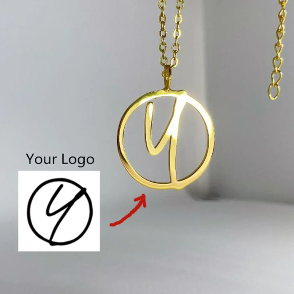 Colar personalizado, colar com logotipo, qualquer logotipo/forma/icon/colar estampado, colar com logotipo personalizado, design de logotipo da empresa