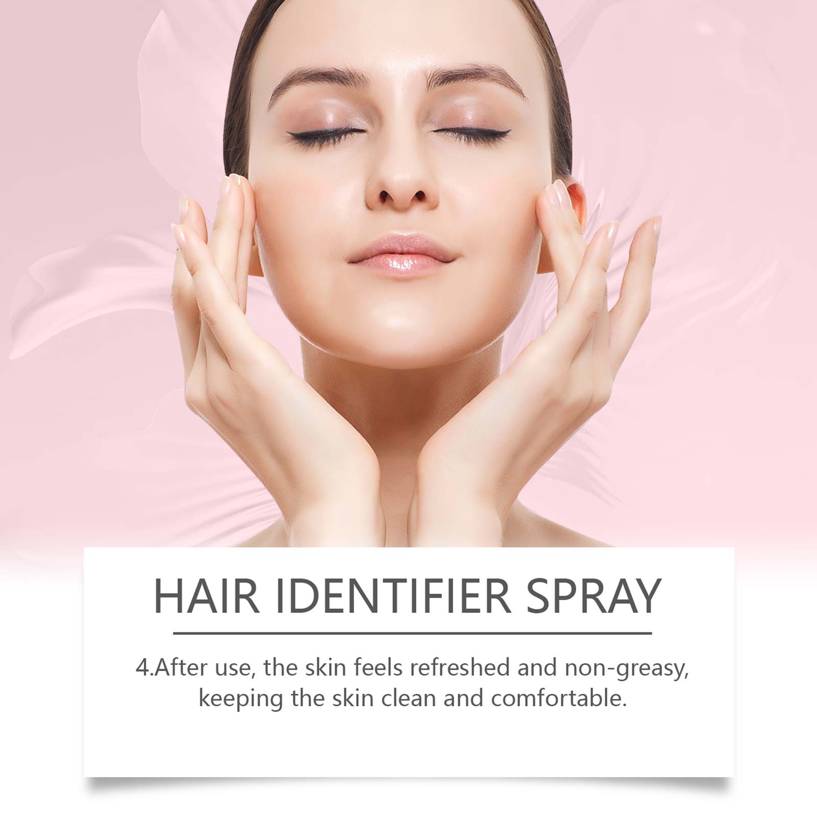 Facial Hair Identification Spray, pele branca, corpo hidratante Dermaplaner, adequado para a condição quente do verão