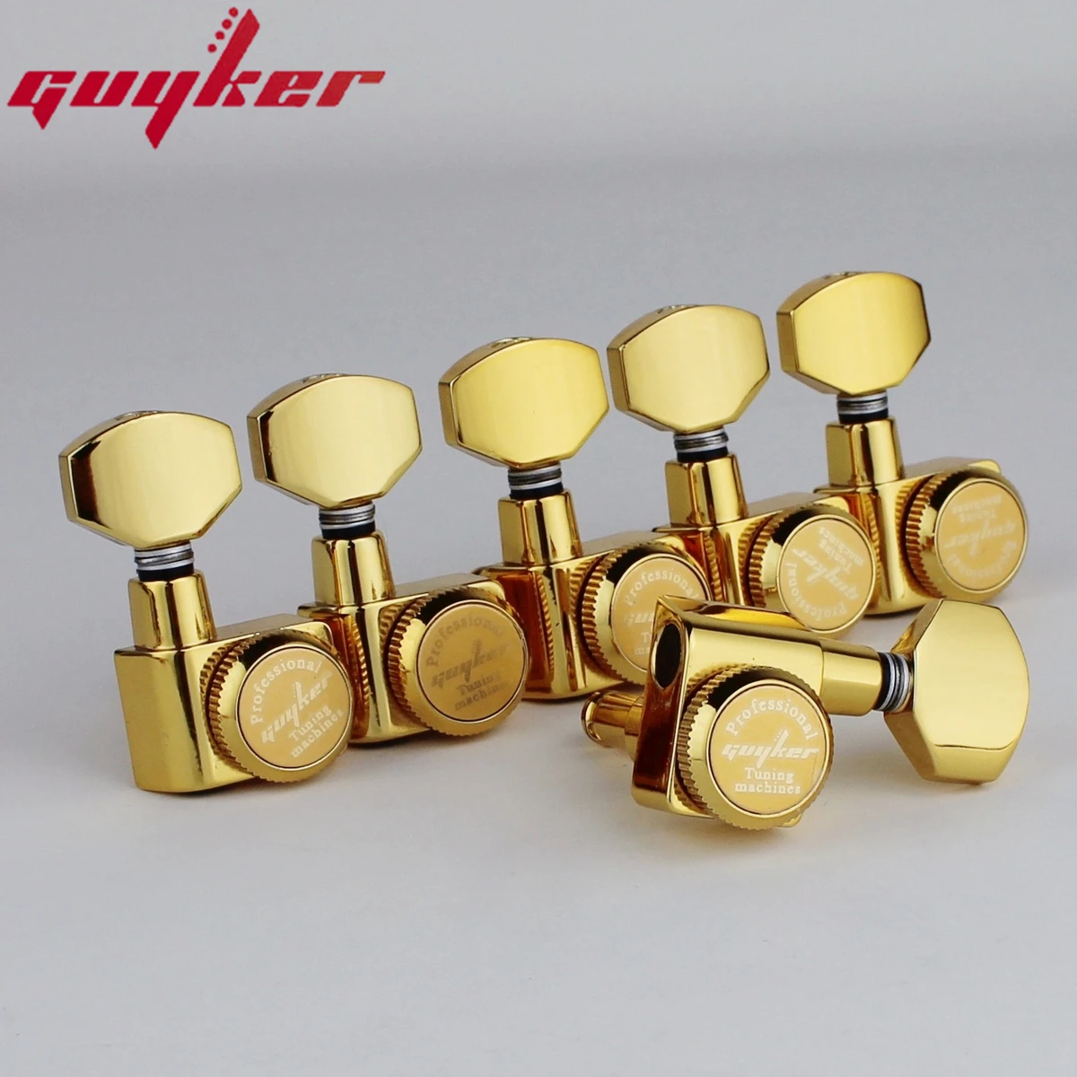 1 Bộ GUYKER 6 Dòng Trong Máy Đầu Không Có Ốc Vít Khóa Điều Chỉnh Khóa Chốt Chỉnh Âm Chrome Bạc 6R/6L