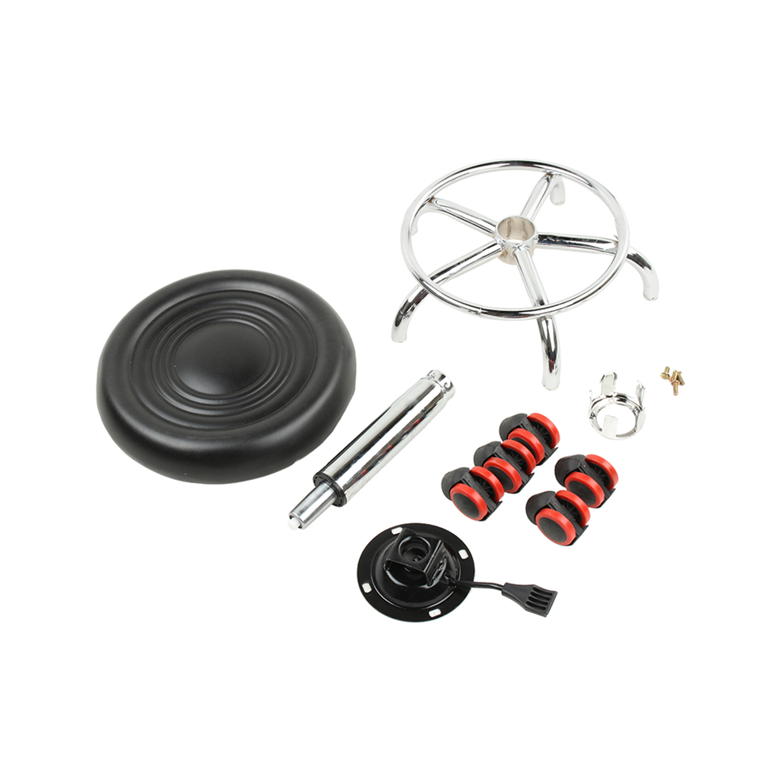 Stool Rolling Bar Stools Height Adjustable Salon Rolling Swivel Stool Tattoo Massage Spa Chair Black 5 Wheels Retro Style Design