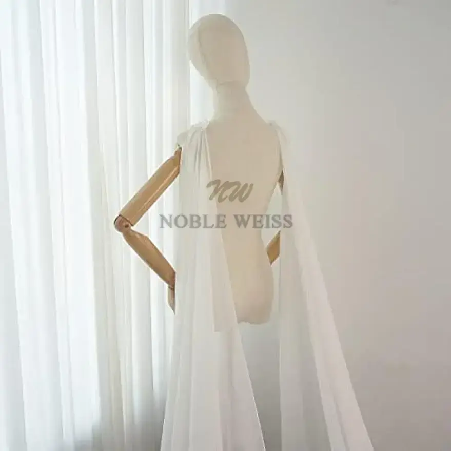 Entfernen Sie lange Schleppe, Drag Chiffon, Hochzeitskleid, Umhang, langer Schulterumhang, Brautwickel, individuell gestaltet