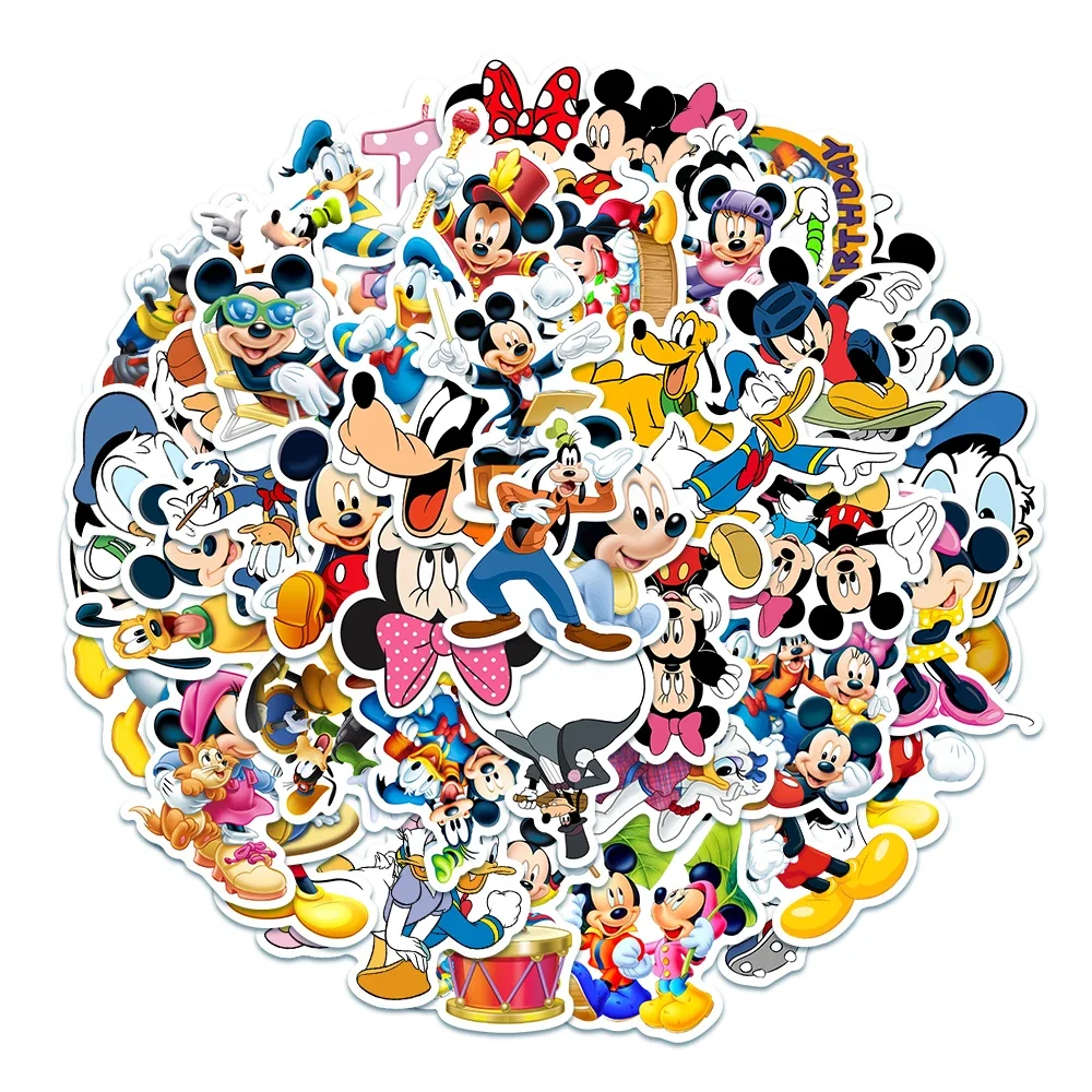 50ชิ้นการ์ตูนมิกกี้เมาส์สติกเกอร์กราฟฟิตีสติกเกอร์น่ารักสติกเกอร์ติดแล็ปท็อป DIY โทรศัพท์กระเป๋ากีตาร์สติกเกอร์เด็ก