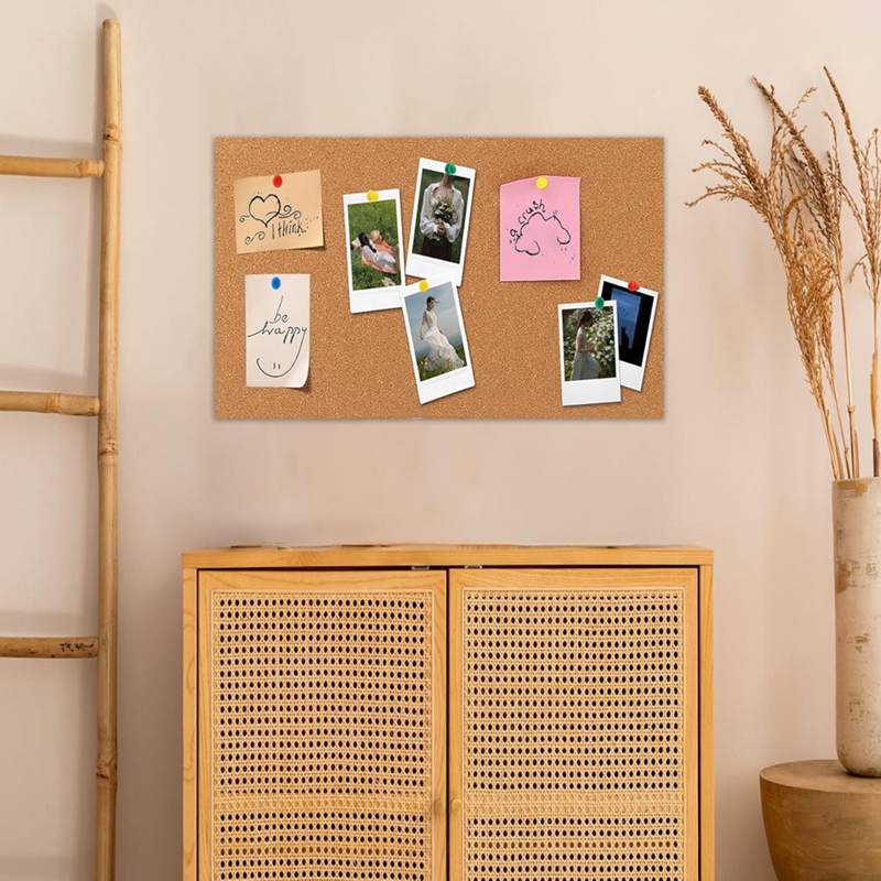 Top-Cork Board Bulletin Board, Small Rectangular Pin Board For Wall, Self-Adhesive Cork Board For Office, School And Home