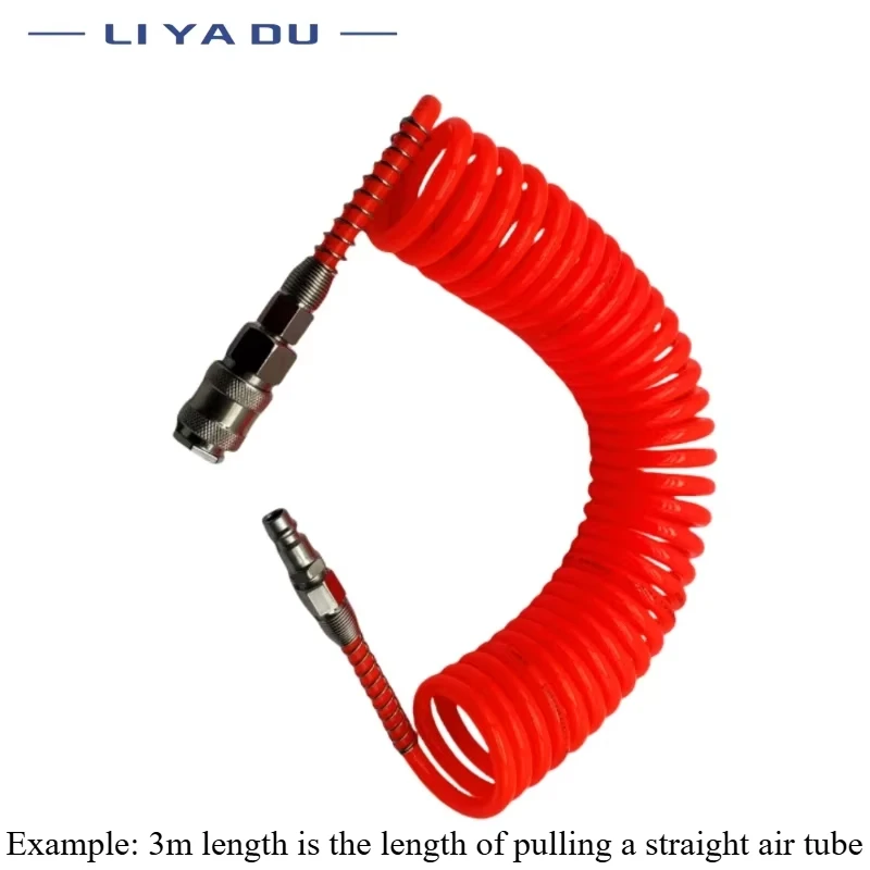 Compressor Air Tools 3M 6M 9M 12M High Pressure PU Tubing Gas Spring Pneumatic Spiral Tubing EU Quick Coupling Pipe EU/JP Type