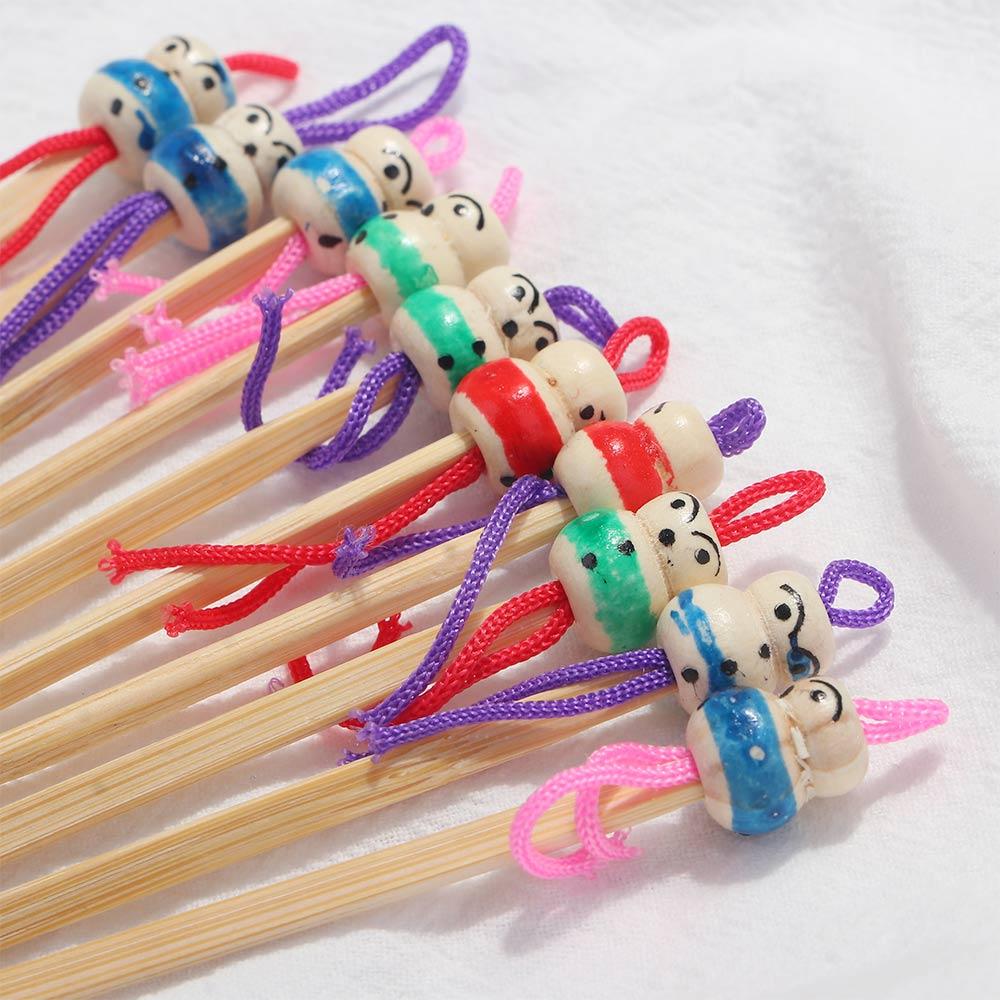 Mini Bamboo Ear Cleaner Tool, Cartoons artesanais, Boneca fofa, Removedor de cera, Palhetas de madeira, Cuidado da orelha, Ferramenta de saúde, 10pcs