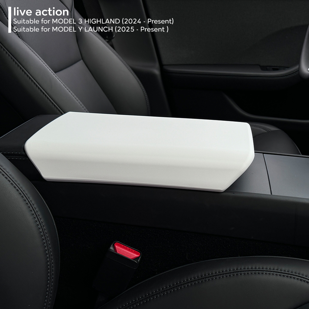 Para tesla modelo y lançamento 2025 modelo 3 highland 2024 tpe caso macio console central braço resto tampa apoio de braço central capa acessórios