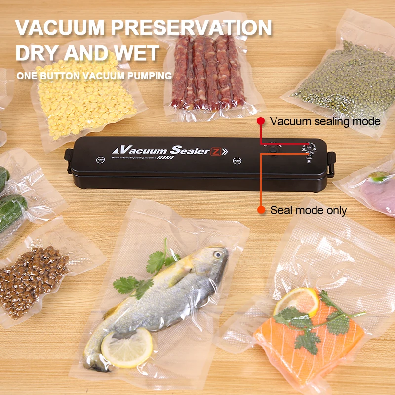TINTON LIFE 220V/110V Vide Scellant Machine D'emballage avec Libre 10pcs Sacs Sous Vide Ménage Noir Alimentaire Vide Scellant