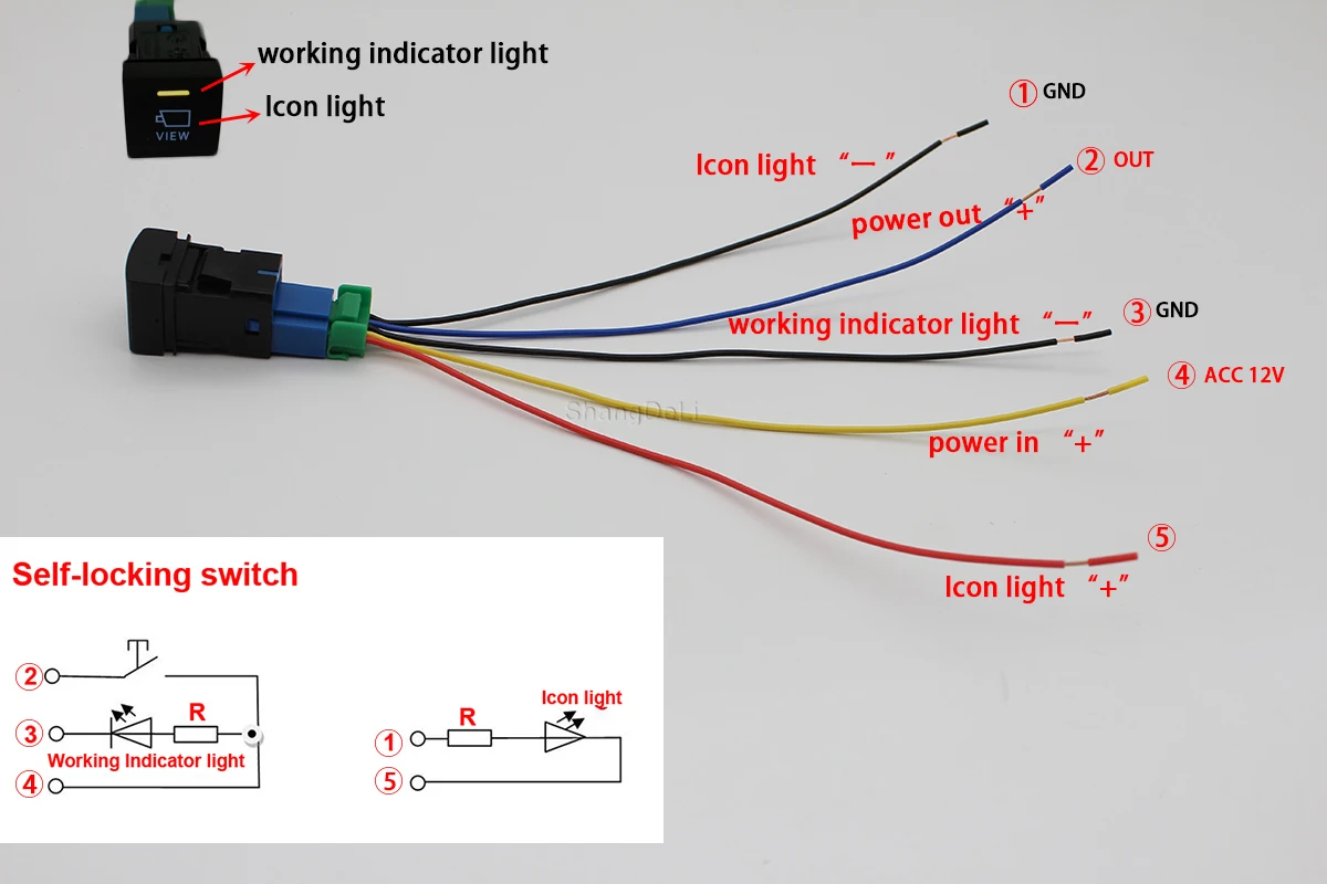 1 unidad de luz LED para coche, botón de vista de cámara, encendido y apagado, Sensor de Radar, accesorios de interruptor para Toyota Camry 2018 Rav4 2020 prado 150