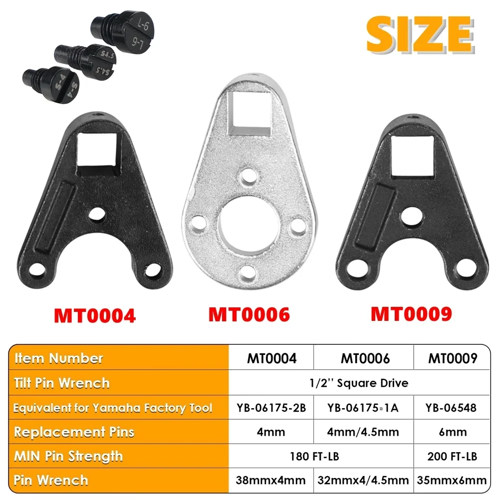 Outboard Trim e Tilt Pin Wrench Tool Set para Suzuki, Johnson, Yamaha, Evinrude, All Seastar, tampas hidráulicas End, MT0004, MT0006, MT0009