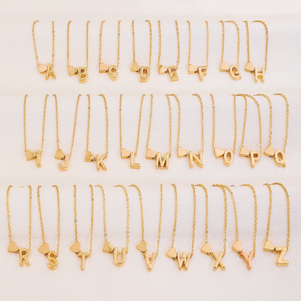 Colar inicial com 26 letras, colares de coração, mulheres, meninas, joias, amizade, natal, presente de aniversário