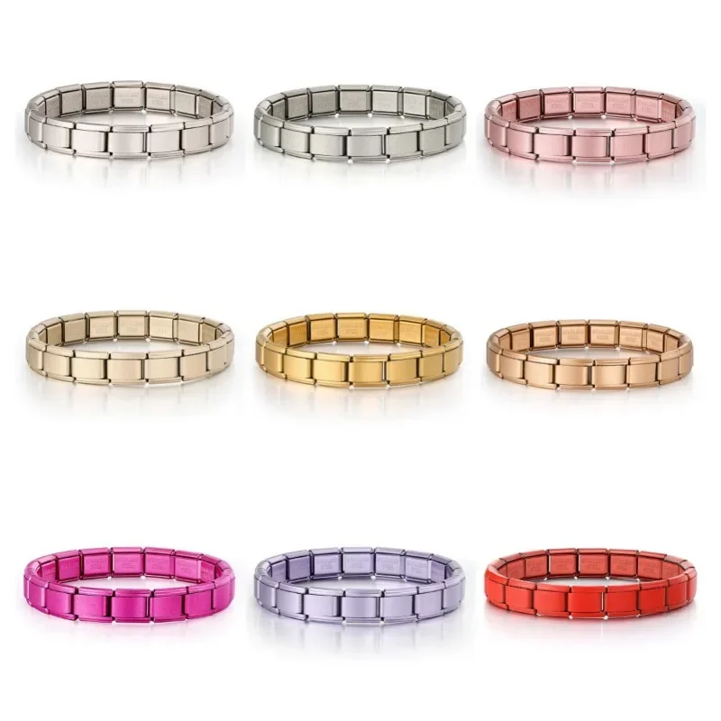 2025 ใหม่ผู้ชายและผู้หญิง Starry สี 18 ชิ้นอิตาเลี่ยน Charm Fit 9 มม.สแตนเลส Modular สร้อยข้อมือขายส่งเครื่องประดับ