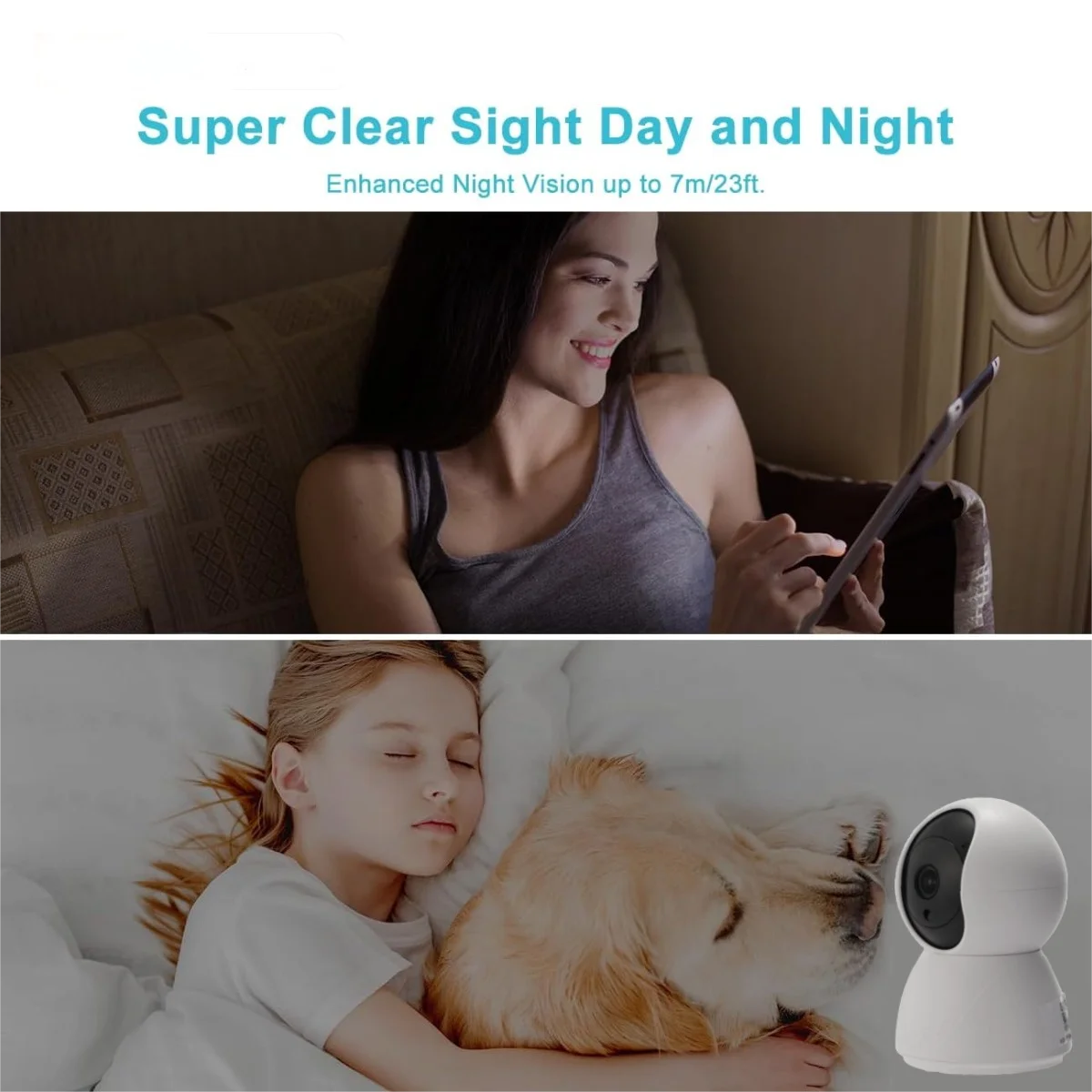 Tuya Smart Security Camera Indoor 2K with USB,355 Pan/Tilt Cameras for Home Security with Motion Detection,2-Way Talk