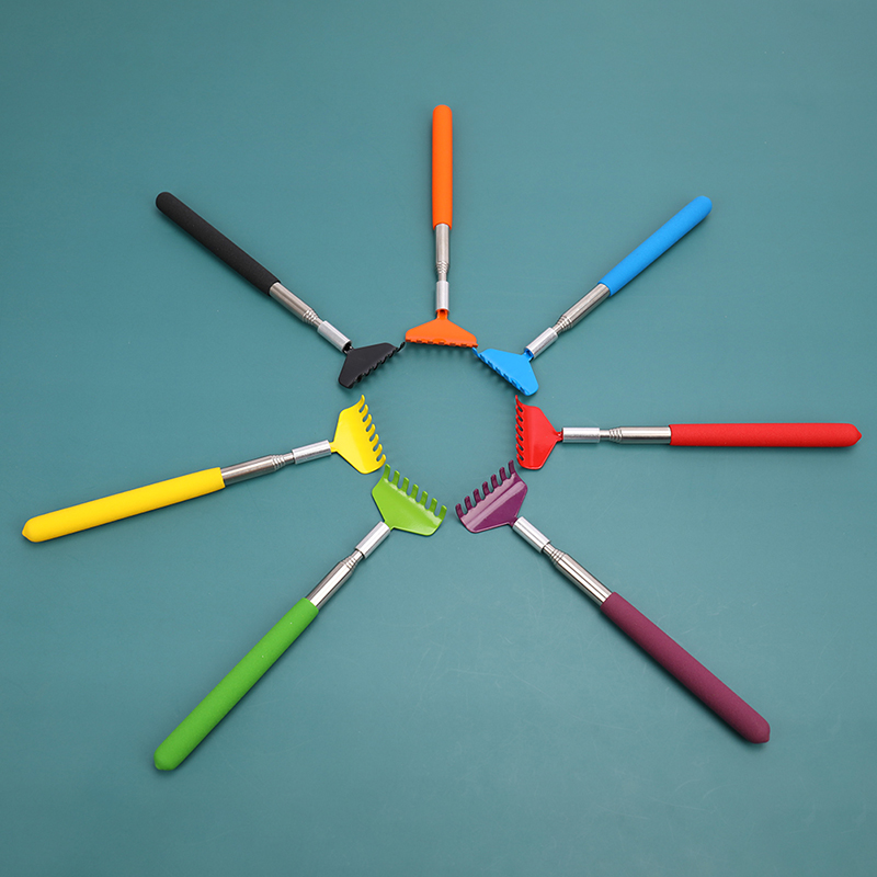 Rascador de espalda con garra de acero inoxidable, rascador telescópico retráctil para masaje de espalda