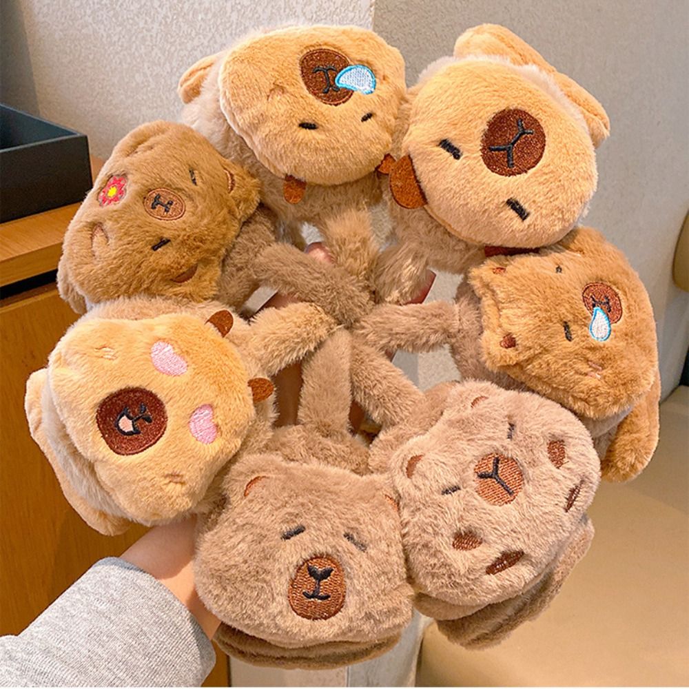 New Capybara Ear Warm Earmuffs Cartoon Plush Ear Cover Warmth Windproof Soft Winter Earflaps Kids