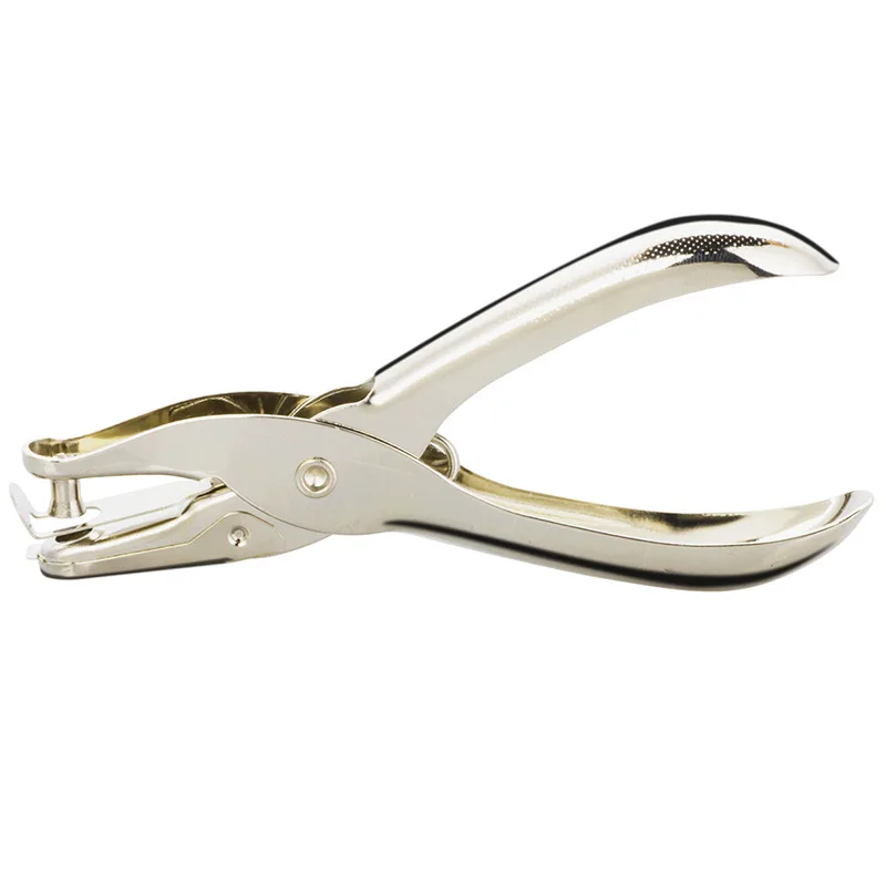 Single Handheld Circle Shaped Hole Puncher 8 Sheet Capacity 3mm 6mm of Diameter of Hole Paper Punch for Office Supplies