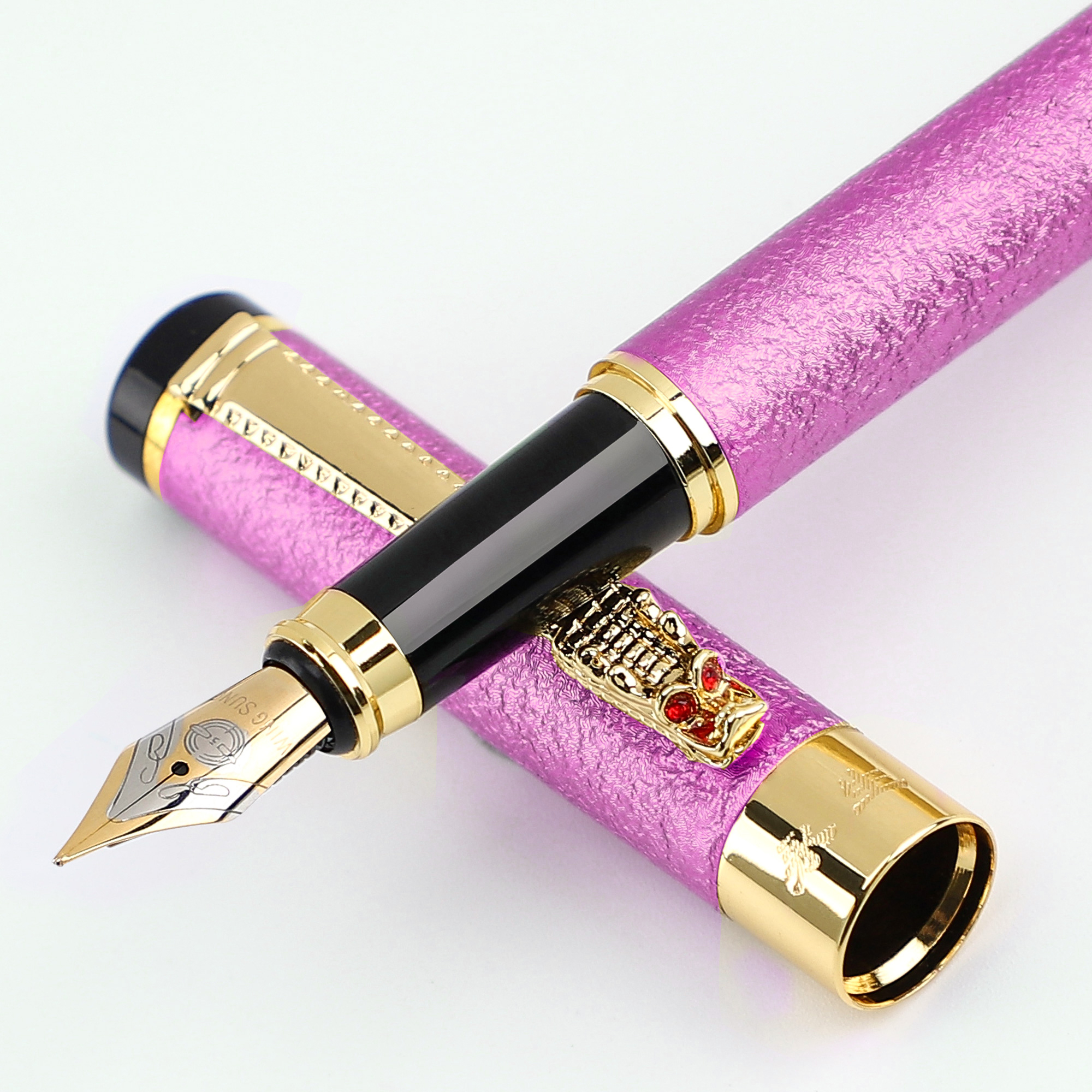 1 PC スクラブメタルペン、リジウムチップ中型サイズ 0.5 ミリメートル、オフィススクール学生男性と女性のための毎日の書き込み最高の万年筆、