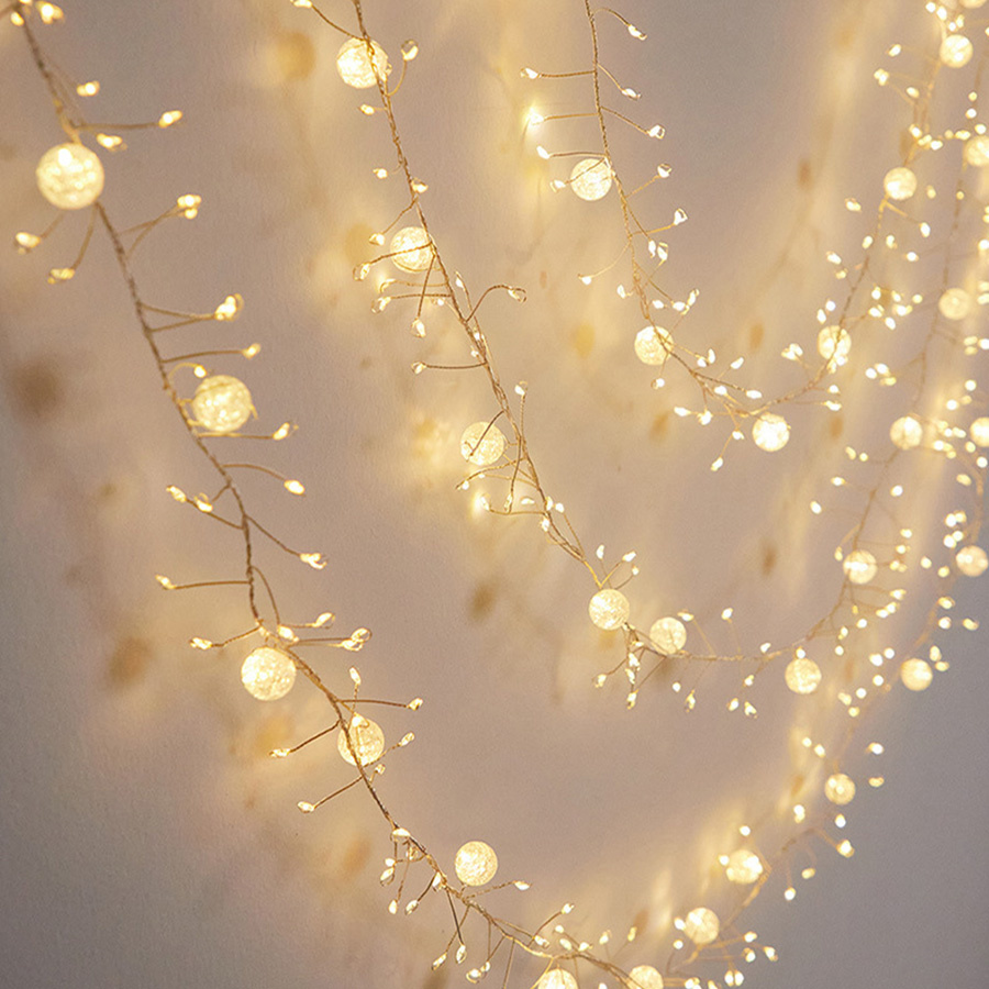 6m 120leds Kristall Crack Ball String Lichter 8 Modi Feuerwerks körper Lichterketten für Weihnachten Girlande Party Hochzeit Schlafzimmer Dekor