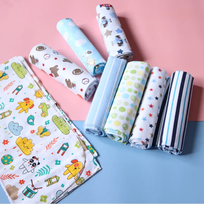 4 sztuk/paczka 100% bawełniane pieluchy flanelowe Supersoft odbiorczy kocyk dla dziecka noworodka Wrap Print prześcieradło dla dziecka 76x76cm kocyk do przewijania