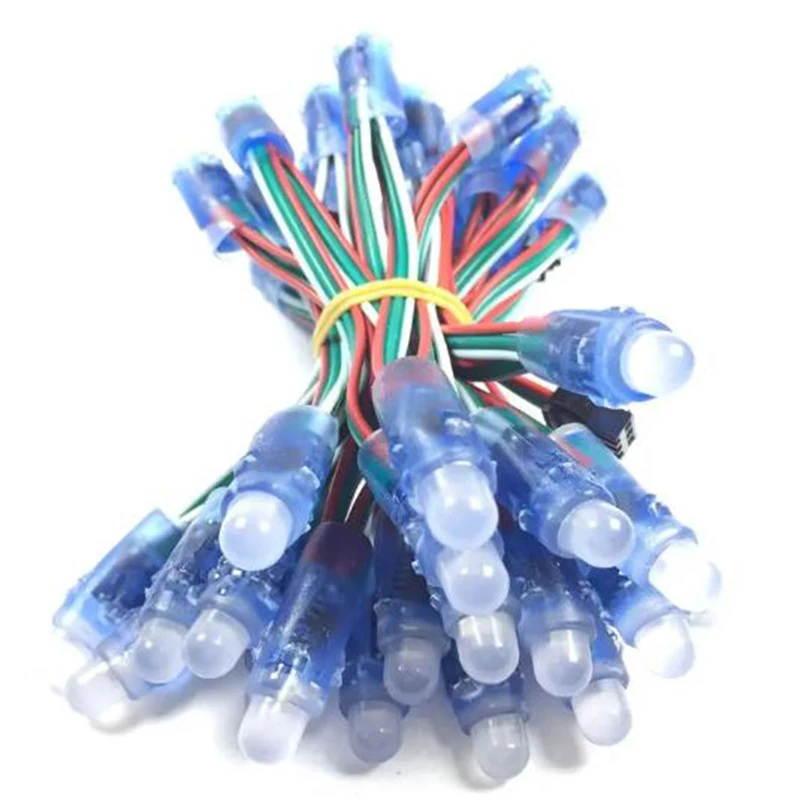 Módulo de píxeles LED WS2811, DC5V, 12mm, 50/500 piezas, cadena digital RGB a todo color, resistente al agua IP68 para decoración al aire libre