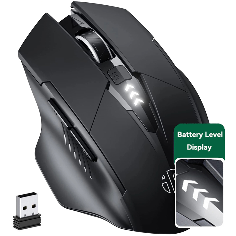 Mysz kompatybilna z Bluetooth Akumulatorowa mysz bezprzewodowa 2.4G INPHIC PM6 Wyciszenie biurowe Obsługa PC Laptop Tablet Smartfon Uniwersalny