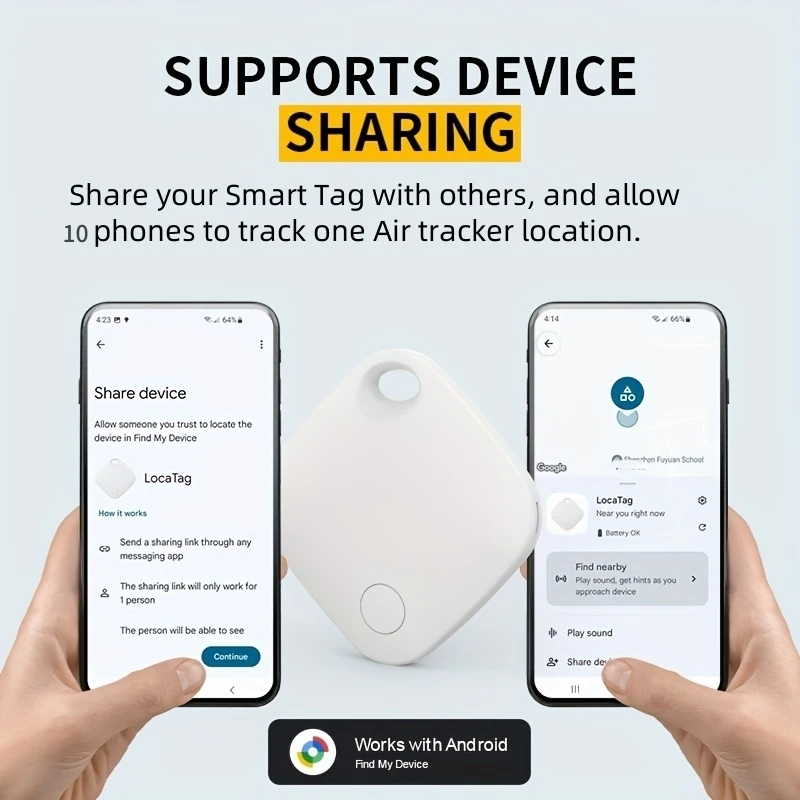 RSH GPS-Tracker, Android, Google-zertifizierter Bluetooth-Tag, funktioniert mit Google's Find Hub, App-Finder für Pixel Xiaomi Items Locator